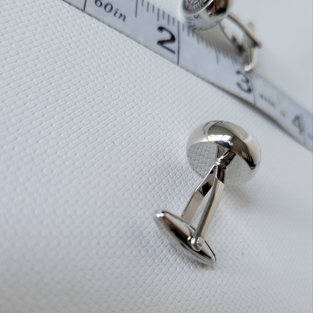 Real Working Compass French Shirt Cuff Links - Picture 8 of 8
